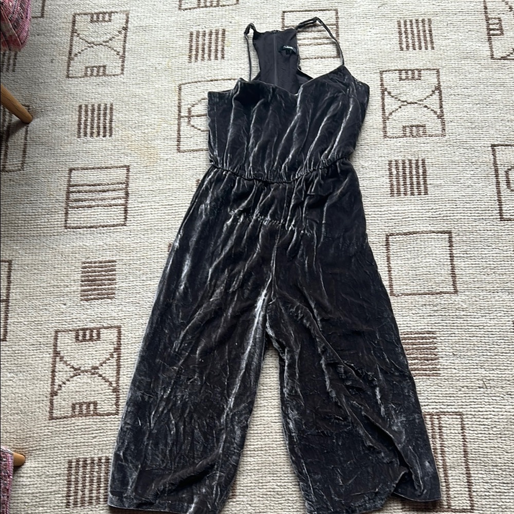 Madewell wide leg Black Velvet Jumpsuit
